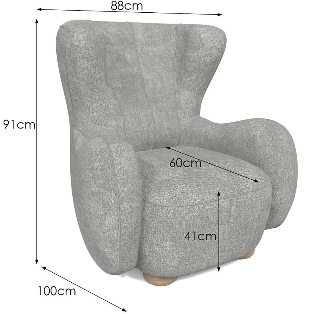 Ciro Dress Me 2 fotelja 88x100x91 cm siva