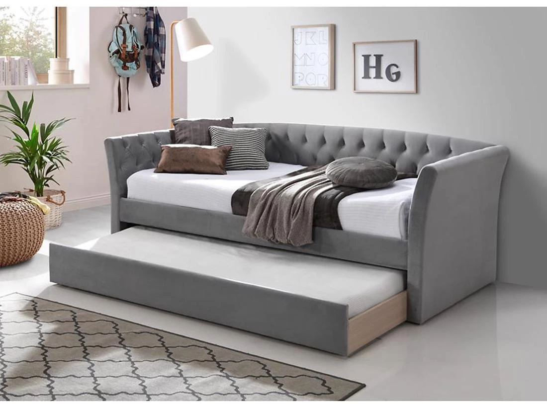 Melo sofa sa dva ležaja 233x97x97 cm siva