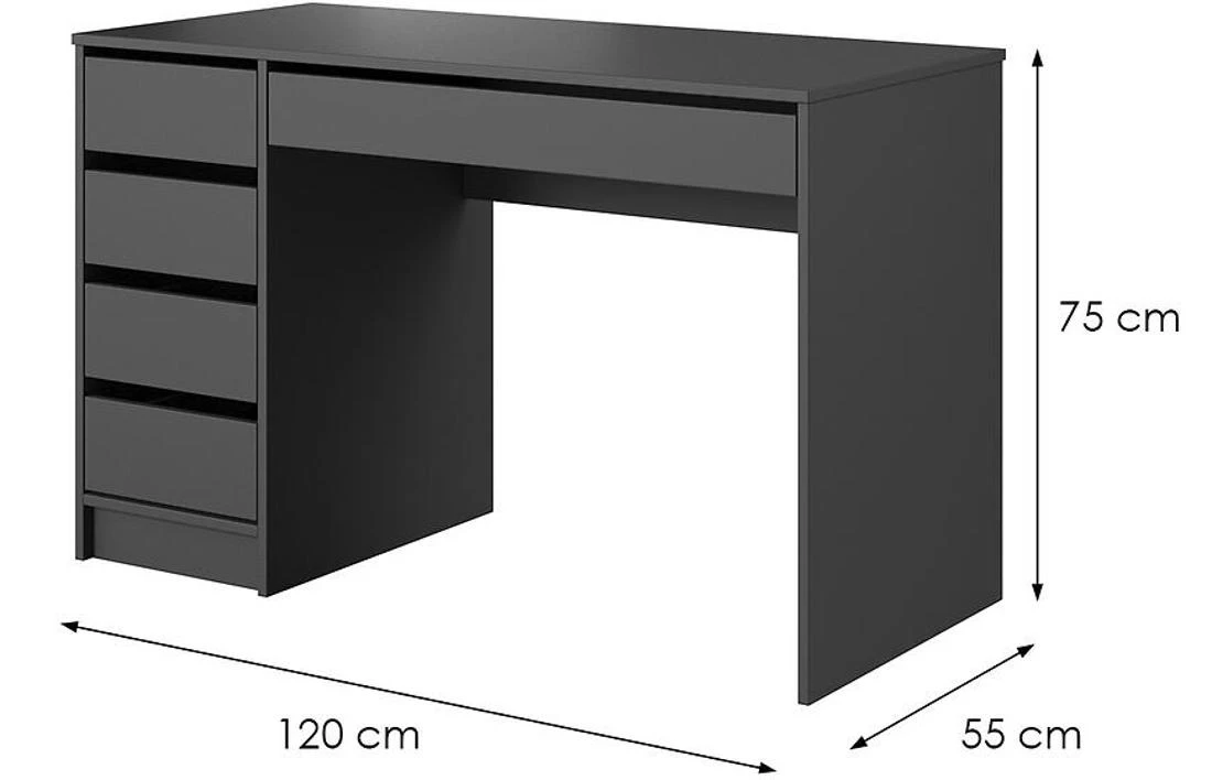 Ada radni sto 120x55x75 cm antracit