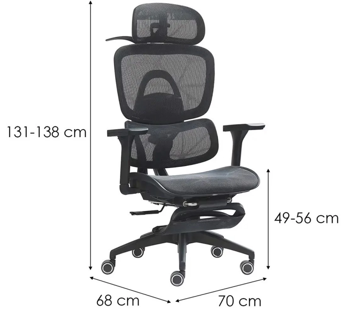 Noxar 13114 kancelarijska stolica 70x68x138 cm crna