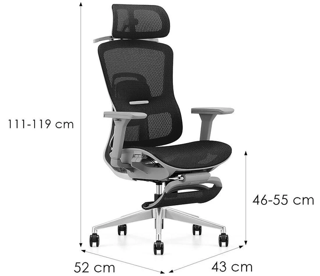 Angel Homer kancelarijska stolica 43x52x119 cm crno-siva