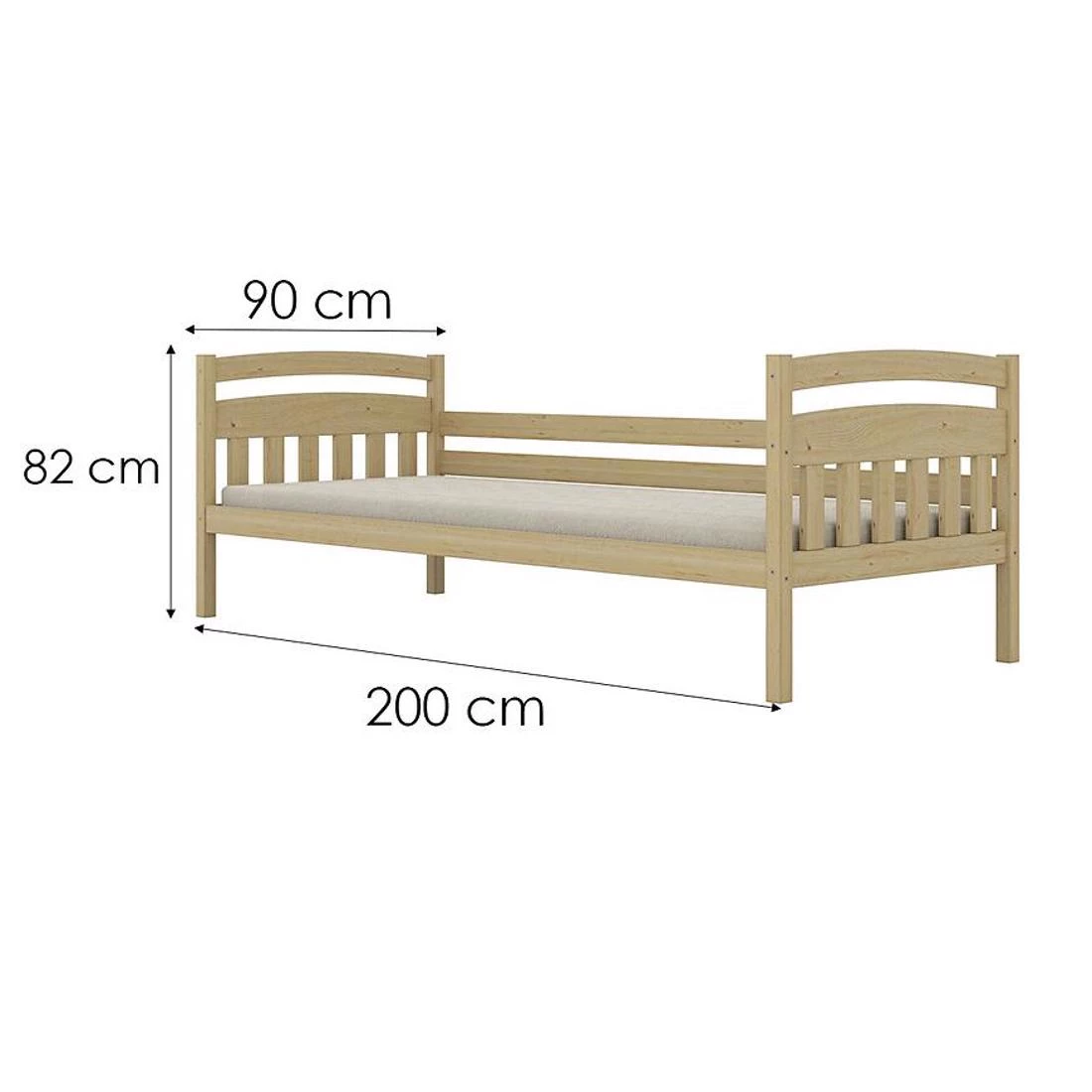 Tosia krevet 90x200 cm prirodni, lakirani