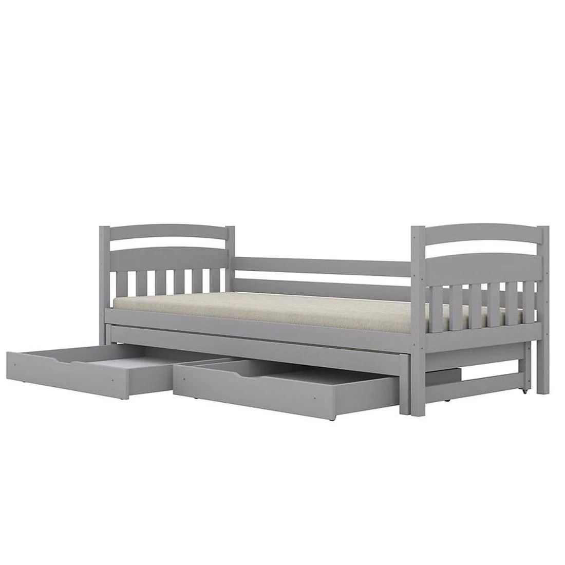Tosia krevet sa dodatnim prostorom za spavanje + fioke, 80x180 cm siva