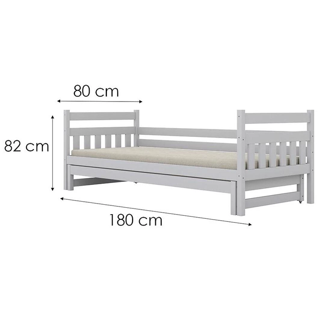 Dawid krevet sa  dodatnim prostorom za spavanje, 80x180 cm bijela