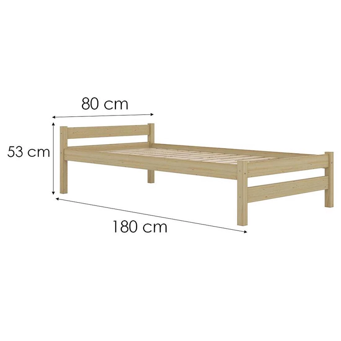 Aleks krevet 80x180 cm prirodni, nelakirani