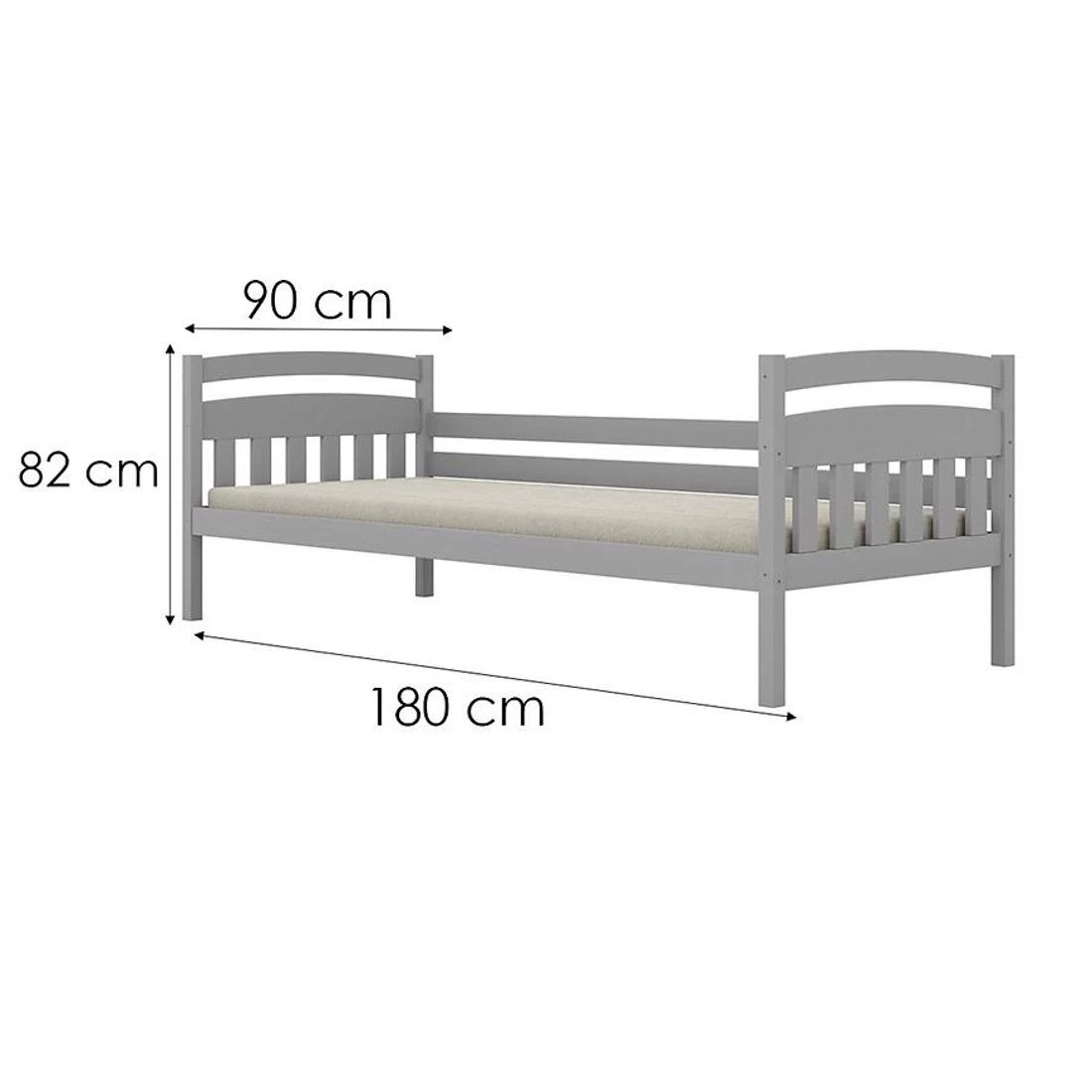 Tosia krevet 90x180 cm siva