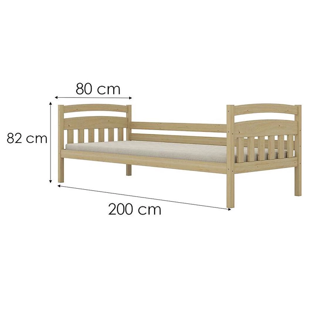 Tosia krevet 80x200 cm prirodni, nelakirani