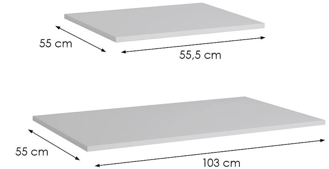 Marbella/Alicante 300 set polica za ormar 55,5/103x55x3,5 cm bela