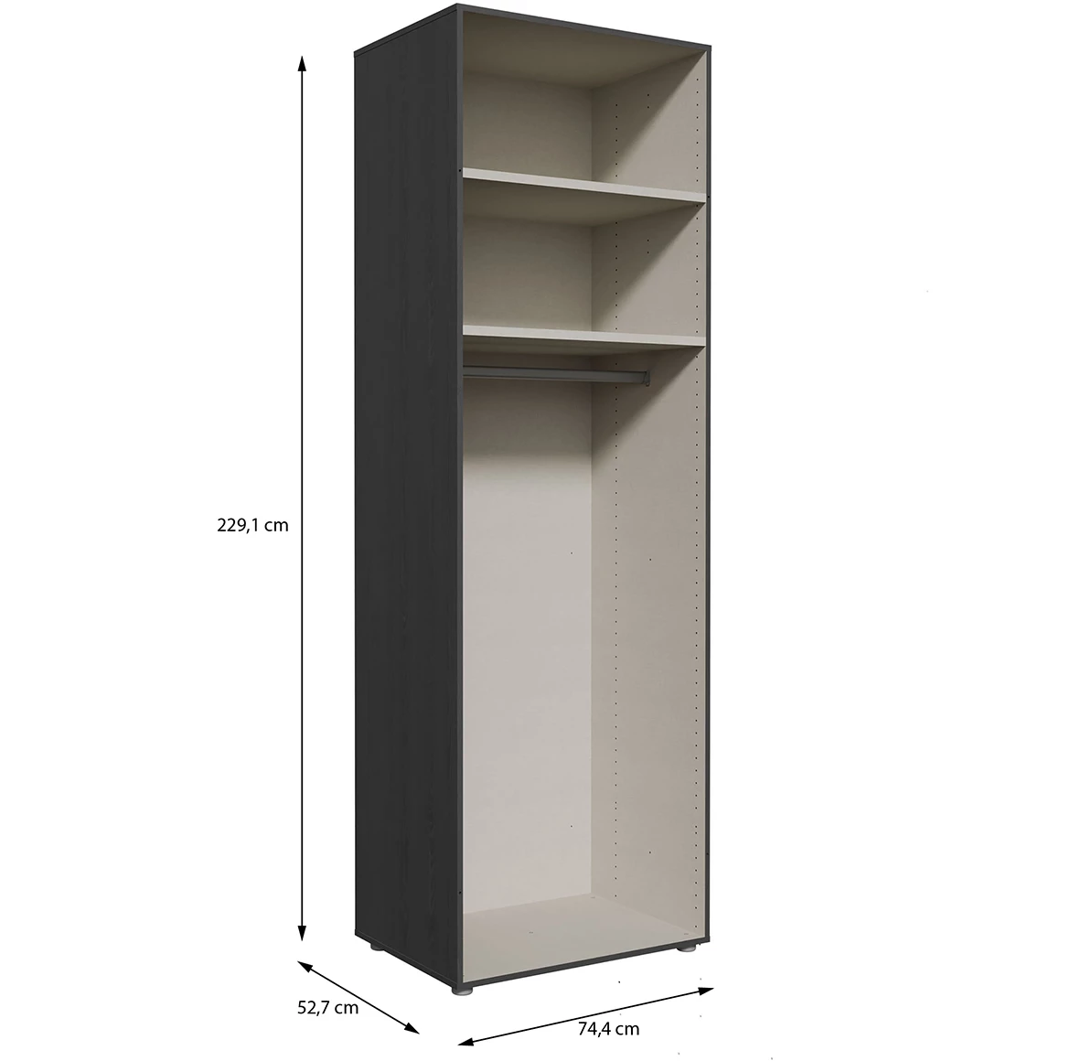 Moduklix korpus garderobera 74.4x230.1 cm hrast