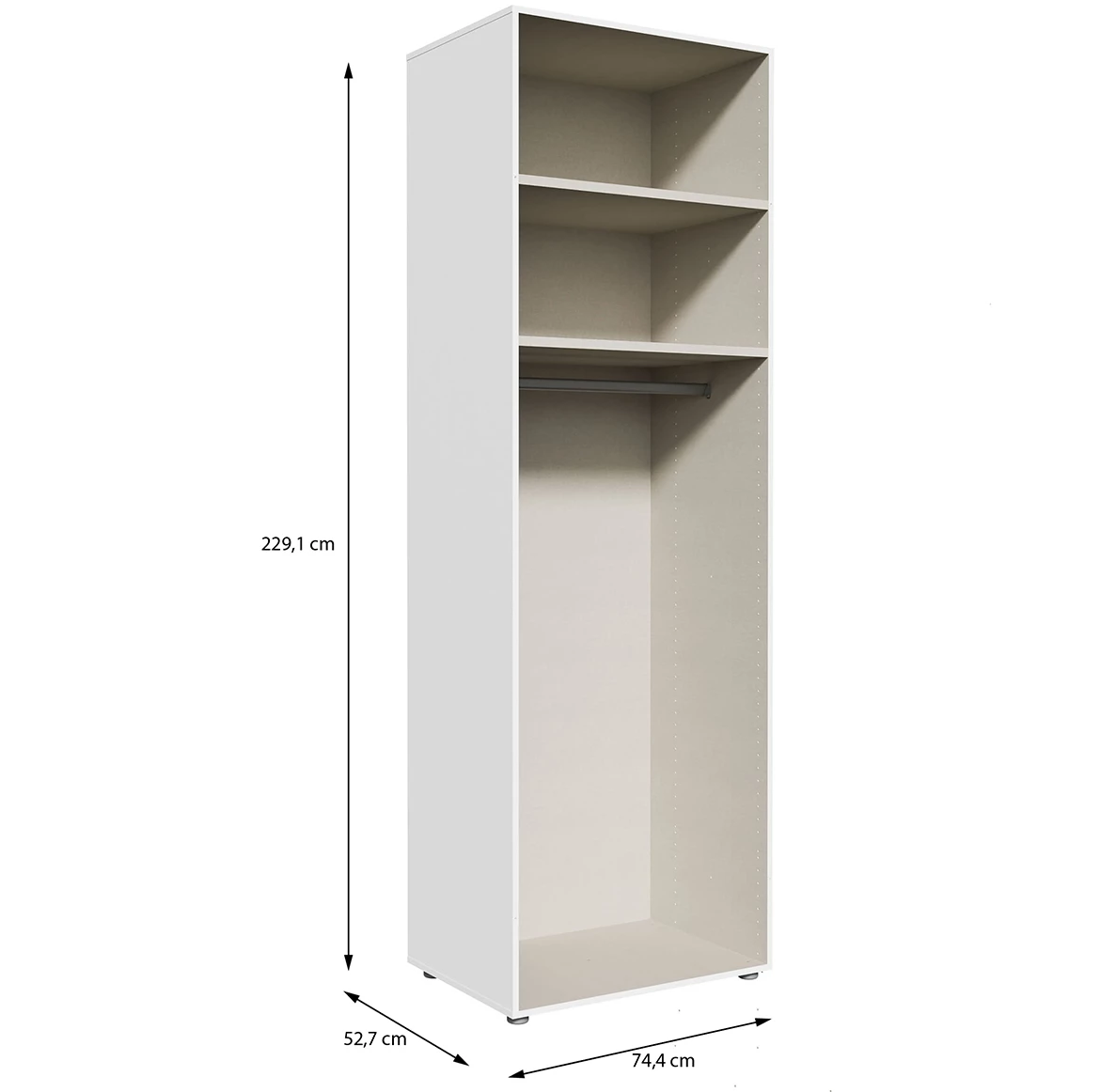 Moduklix korpus garderobera 74.4x230.1 cm beli