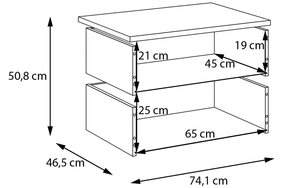 Moduklix fioke za korpus 74.1x50.8 cm hrast