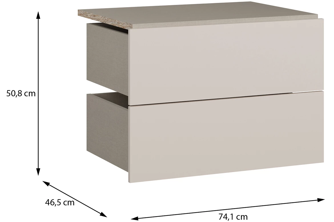 Moduklix fioke 2 kom za korpus 74.1x50.8 cm pešcano bež