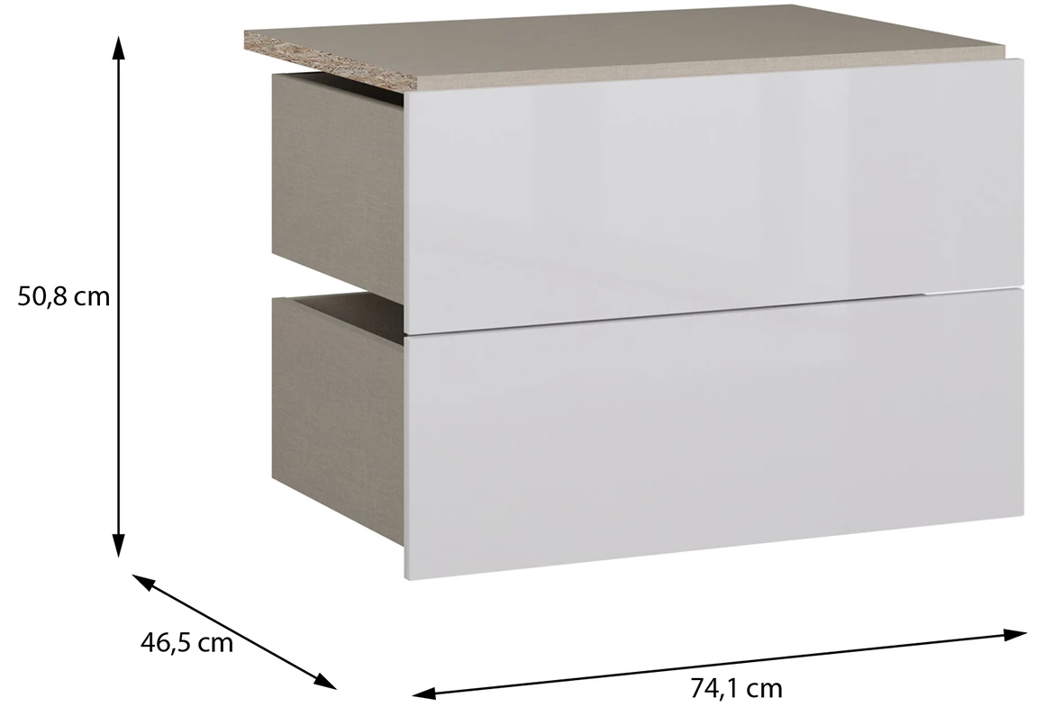Moduklix fioke za korpus ormara 74.1x50.8 cm beli sjaj