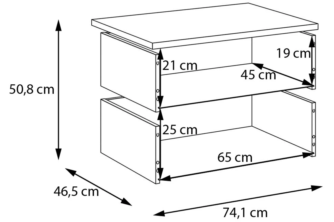 Moduklix fioke za korpus ormara 74.1x50.8 cm beli sjaj