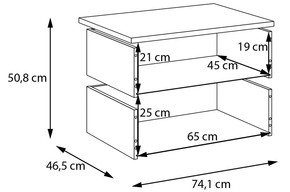 Moduklix fioke za korpus 74.1x50.8 cm maubella hrast