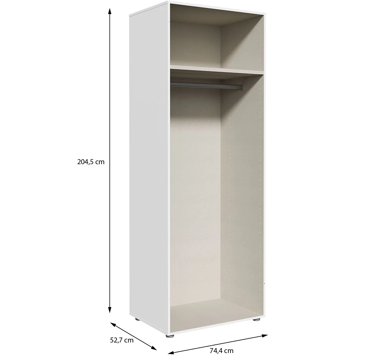 Moduklix korpus garderobera 74.4x204.5 cm beli