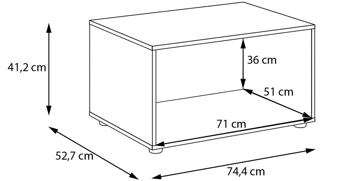 Moduklix stalak garderobera 74.4x41.2 cm hrast