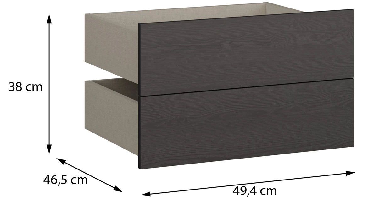 Moduklix 2-delni set fioka 49.4x38 cm hrast