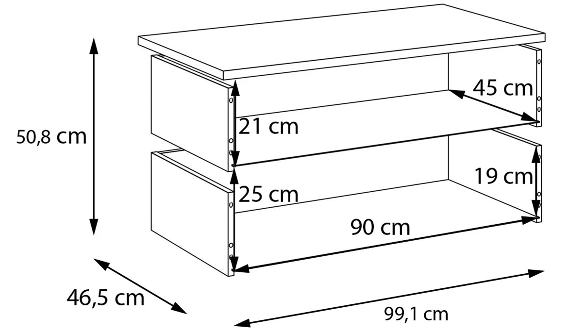 Moduklix fioke 2 kom za korpus 99.1x38 cm pešcano bež