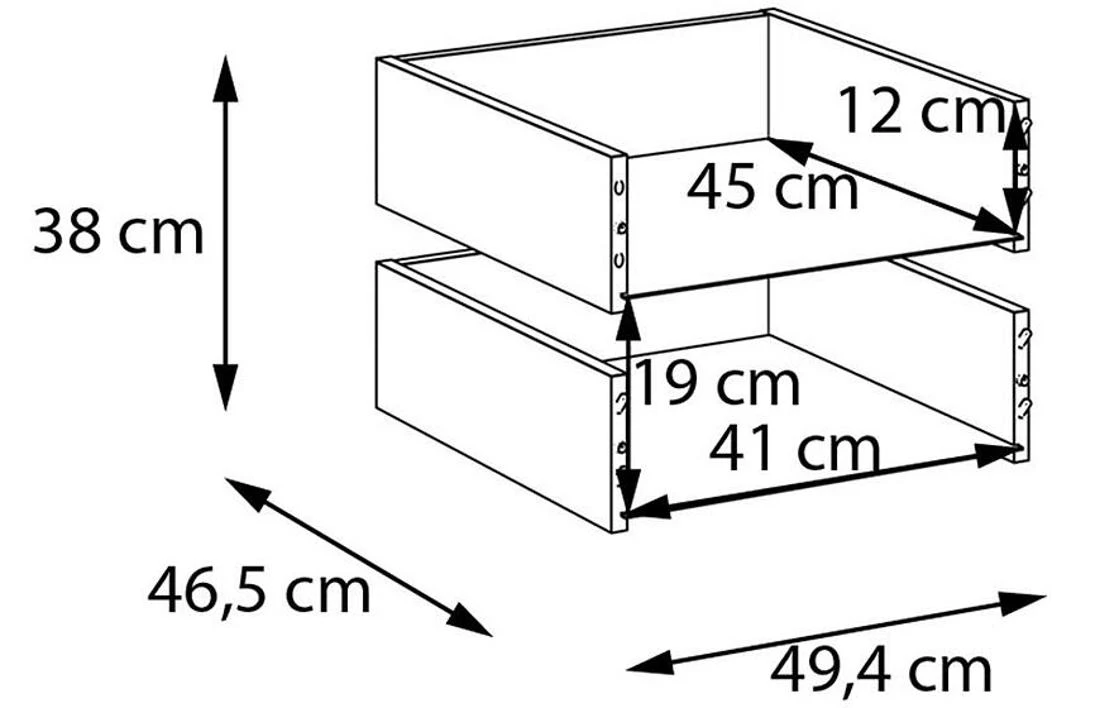 Moduklix fioka sa 2 dela 49.4x38 cm pešcano bež