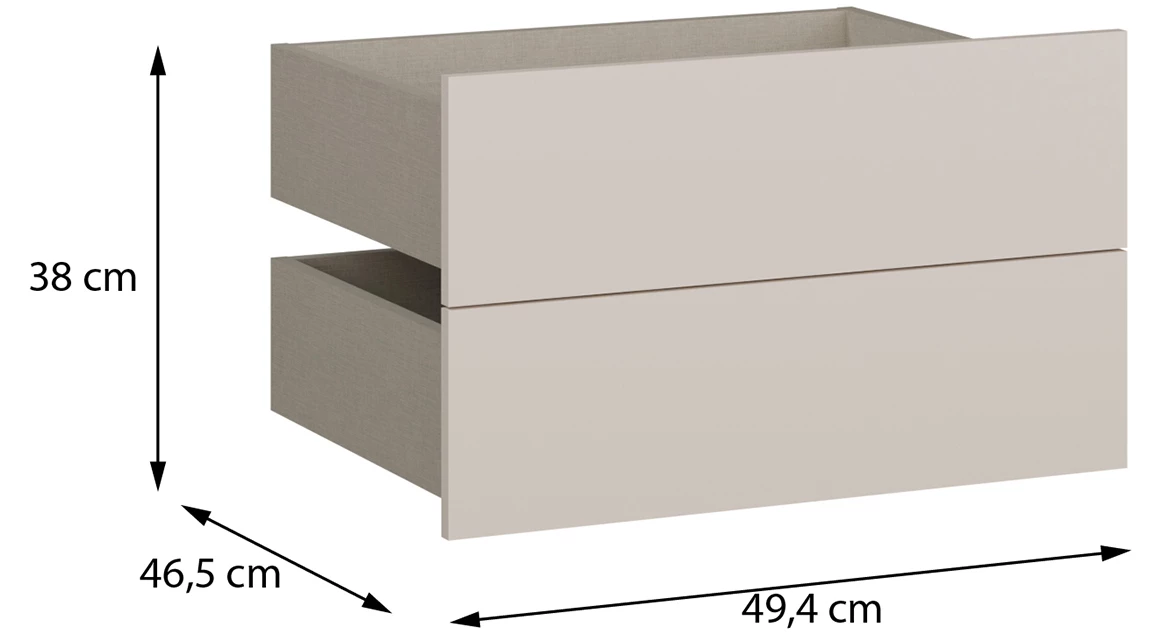 Moduklix fioka sa 2 dela 49.4x38 cm pešcano bež