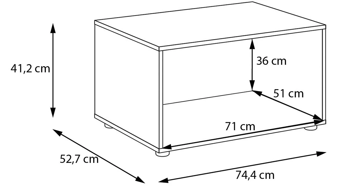 Moduklix stalak garderobera 74.4x41.2 cm moubella hrast