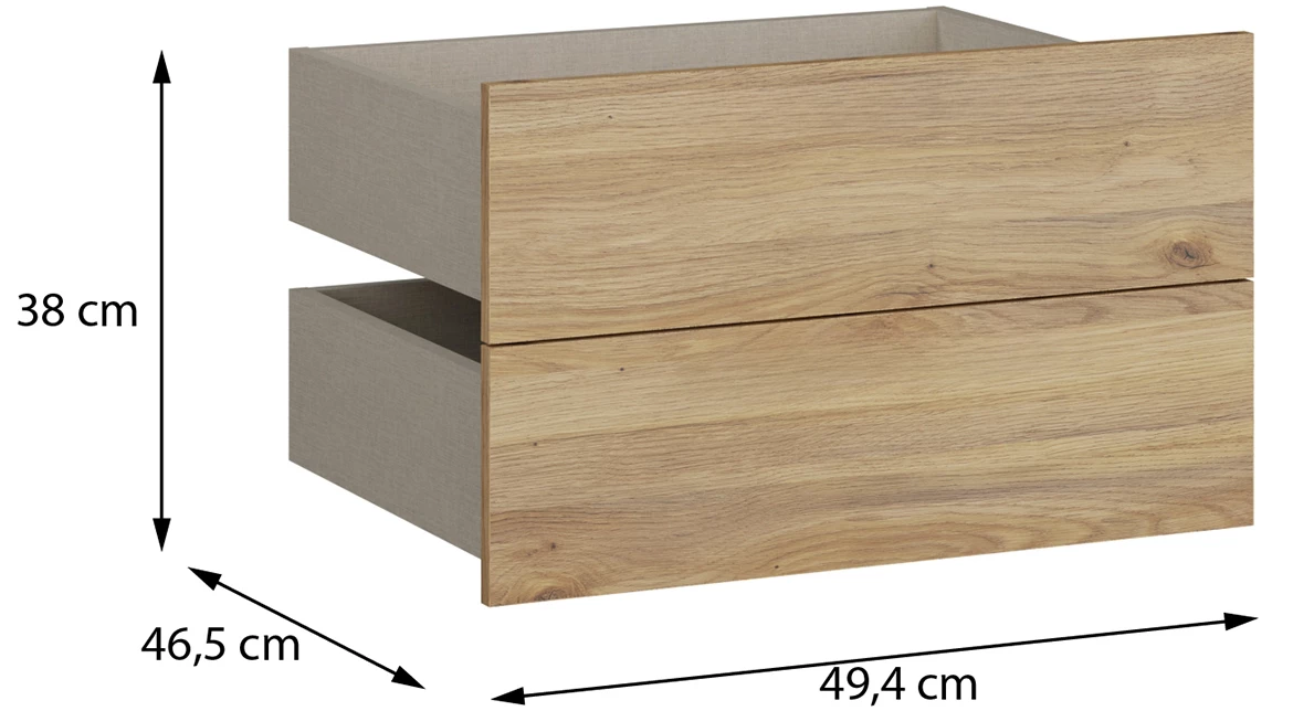 Moduklix 2-delni set fioka 49.4x38 cm maubella hrast
