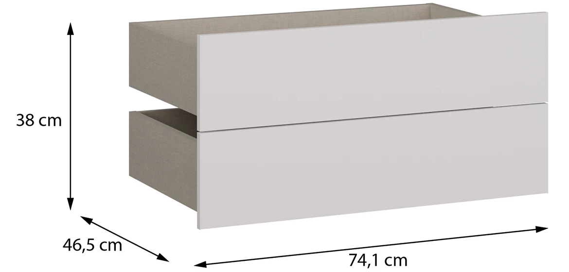 Moduklix set fioka od 2 dela 74.1x38 cm bela