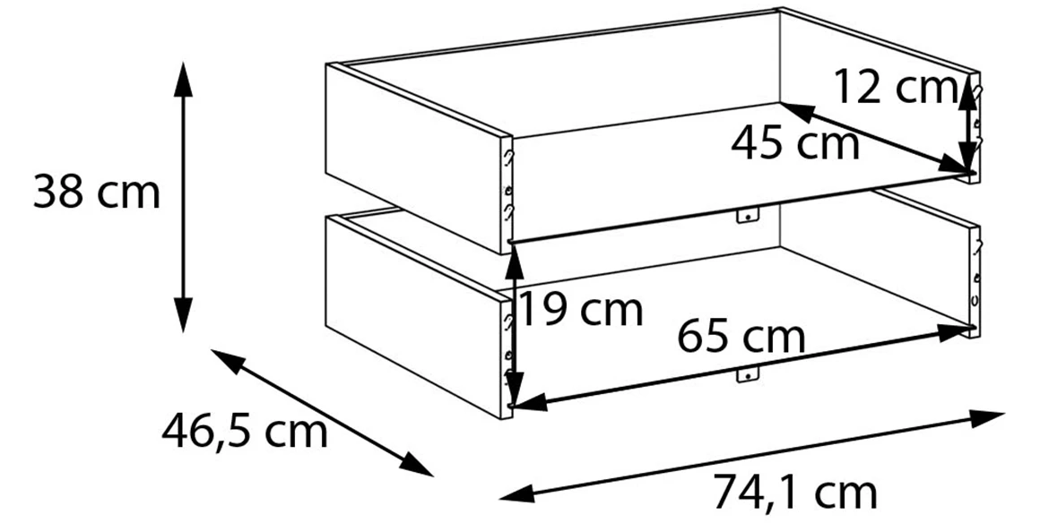 Moduklix set fioka od 2 dela 74.1x38 cm bela