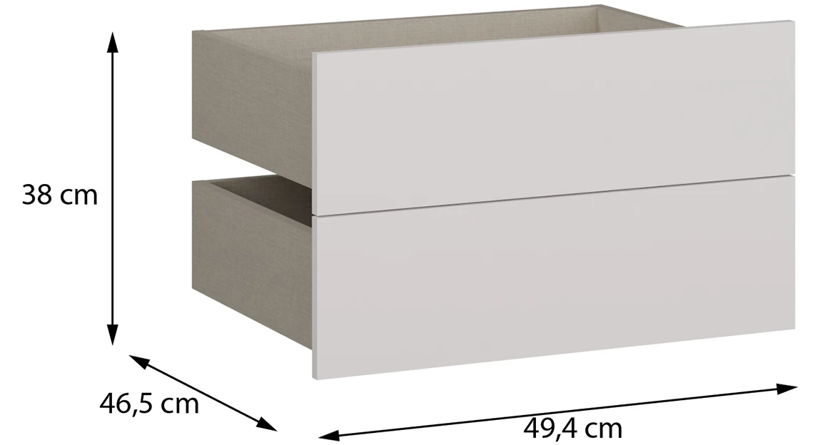 Moduklix 2-delne fioke 49.4x38 cm bela