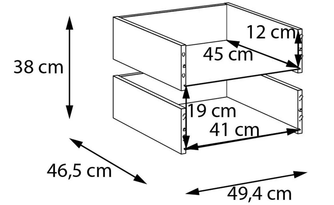 Moduklix 2-delne fioke 49.4x38 cm bela