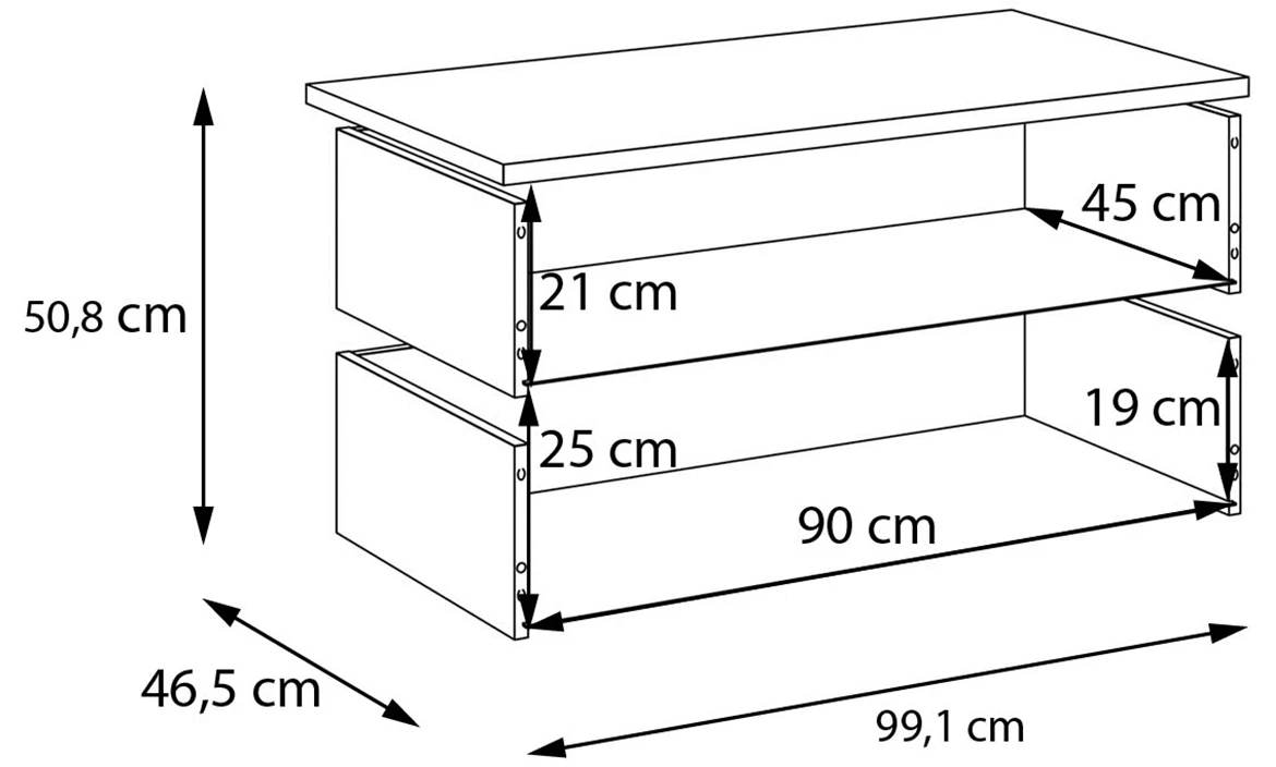 Moduklix fioke za korpus 99.1x50.8 cm hrast