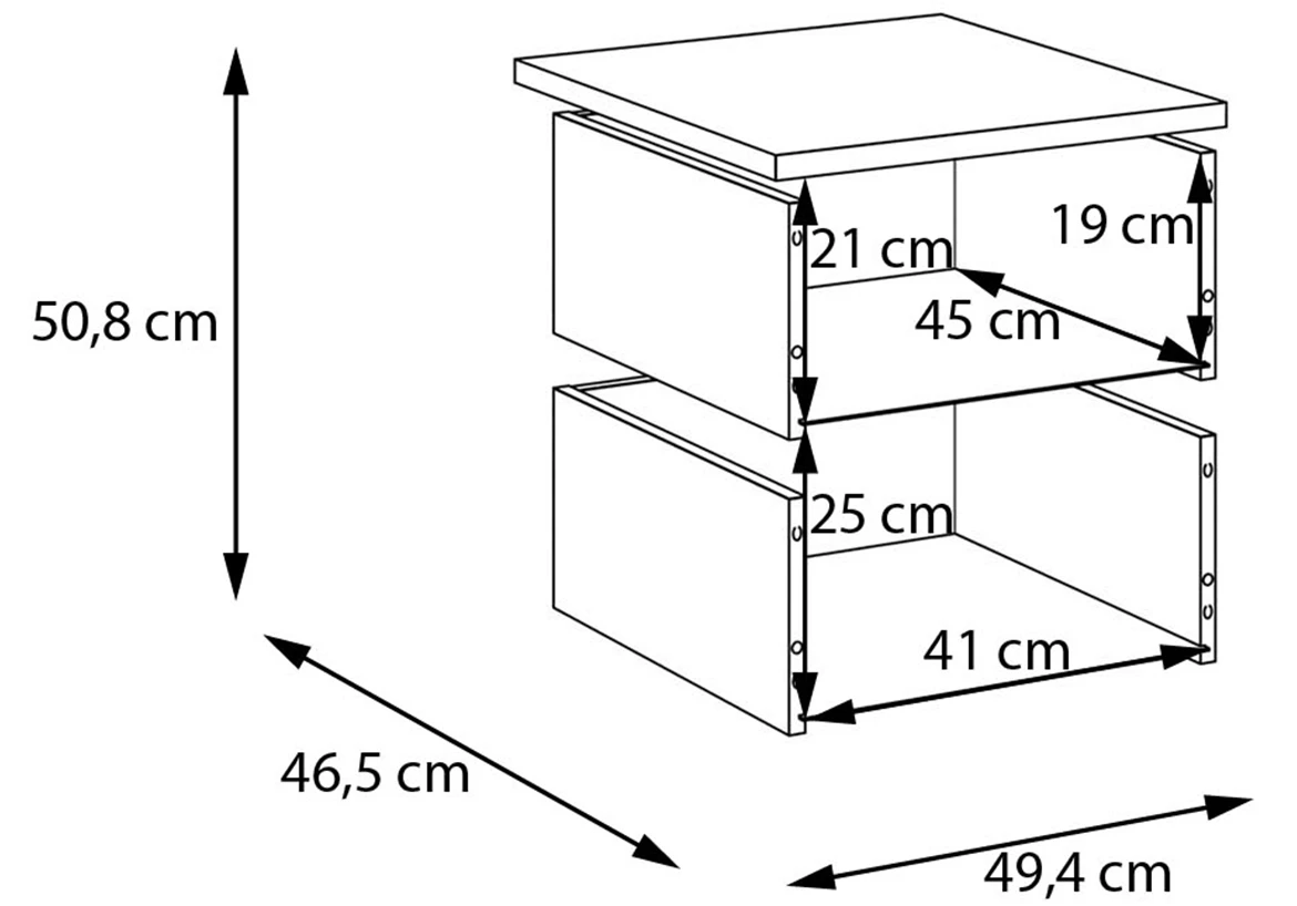 Moduklix fioke 2 kom za korpus 49.4x50.8 cm beli sjaj