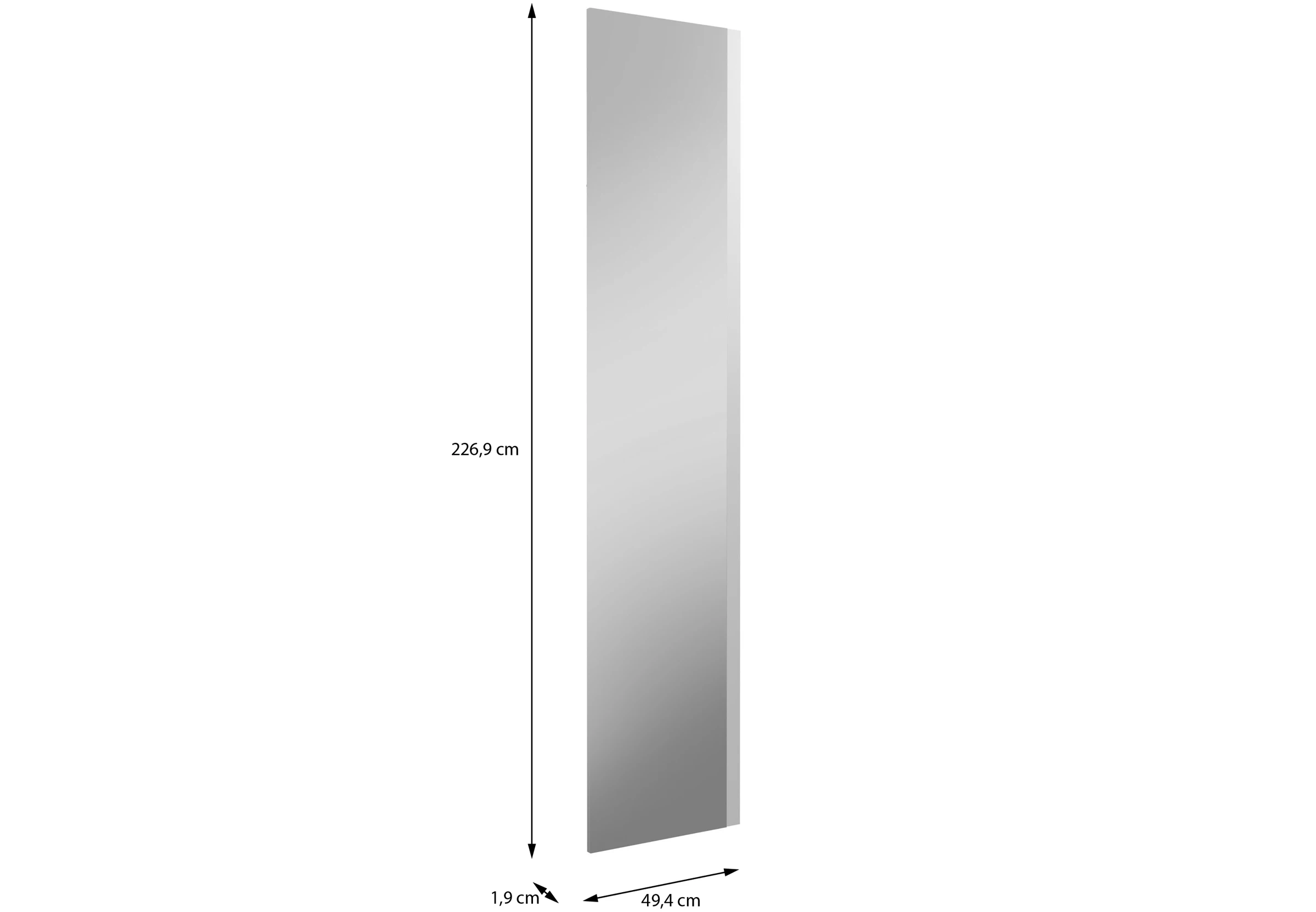 Moduklix fronta garderobera sa ogledalom 226.9x49.4 cm beli sjaj
