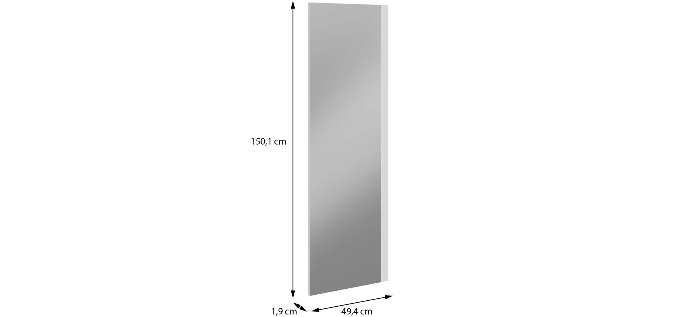 Moduklix fronta ormara sa ogledalom 49.4x1.9x150.1 cm bela