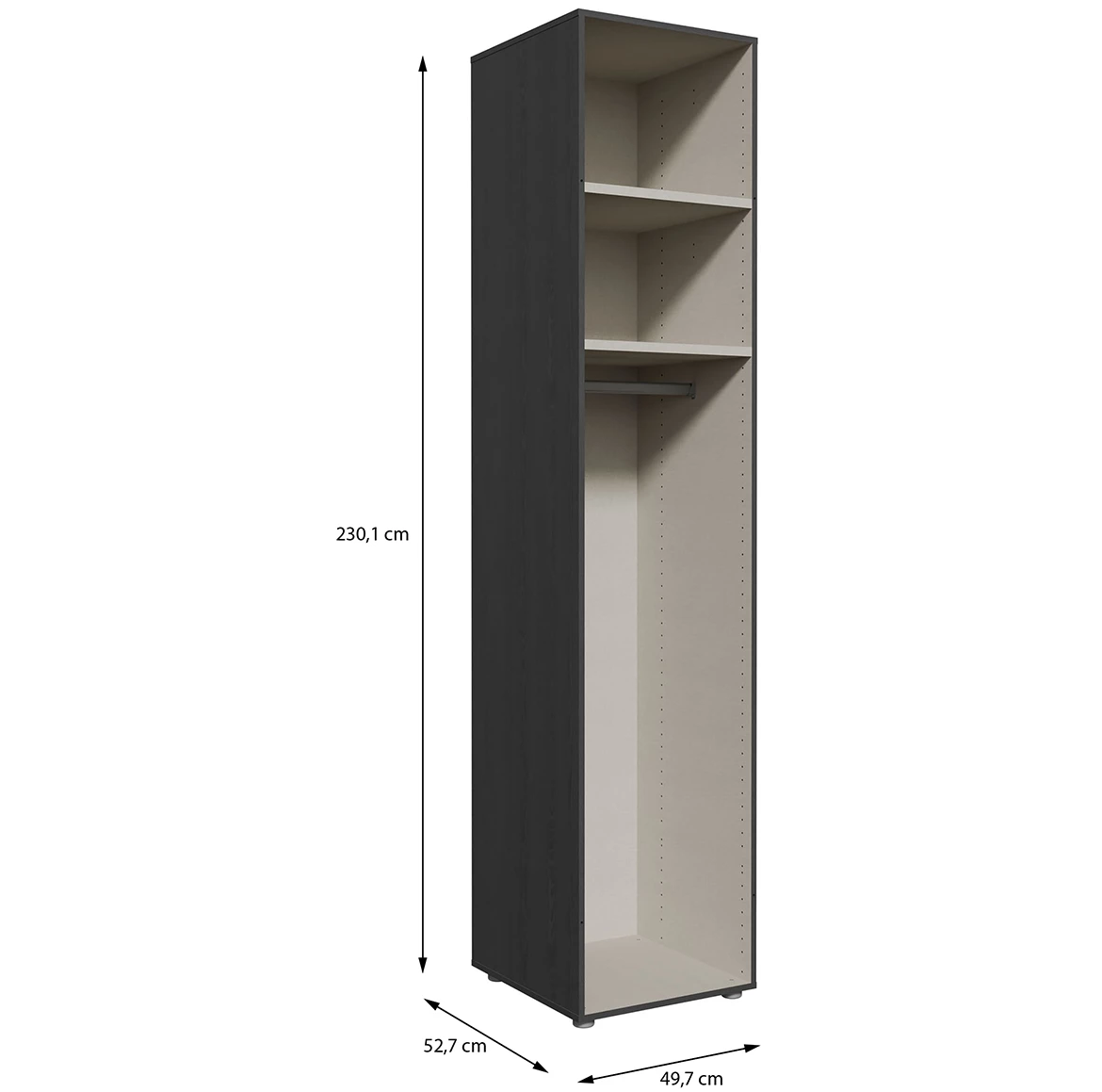 Moduklix garderober 49.7x230.1 cm hrast