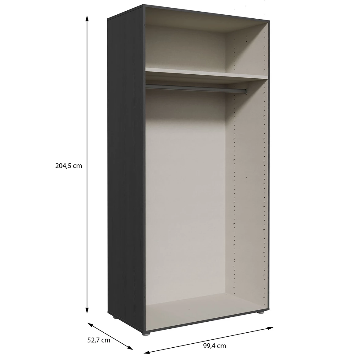 Moduklix garderober 99.4x204.5 cm hrast