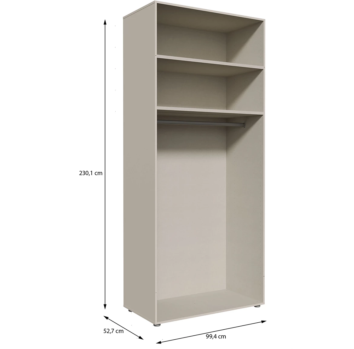Moduklix korpus garderobera 99.4x230.1 cm pešcano bež