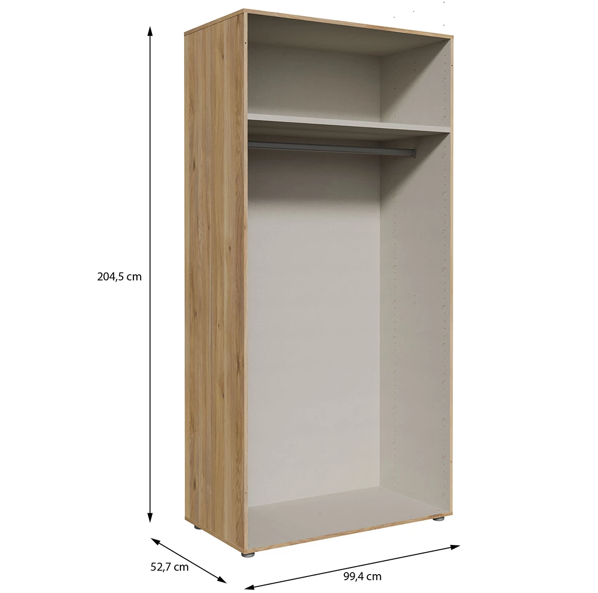 Moduklix korpus garderobera 99.4x204.5 cm moubella hrast