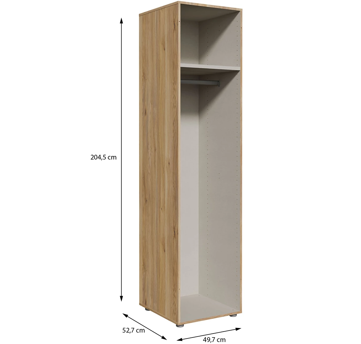 Moduklix korpus garderobera 49.7x204.5 cm maubella hrast
