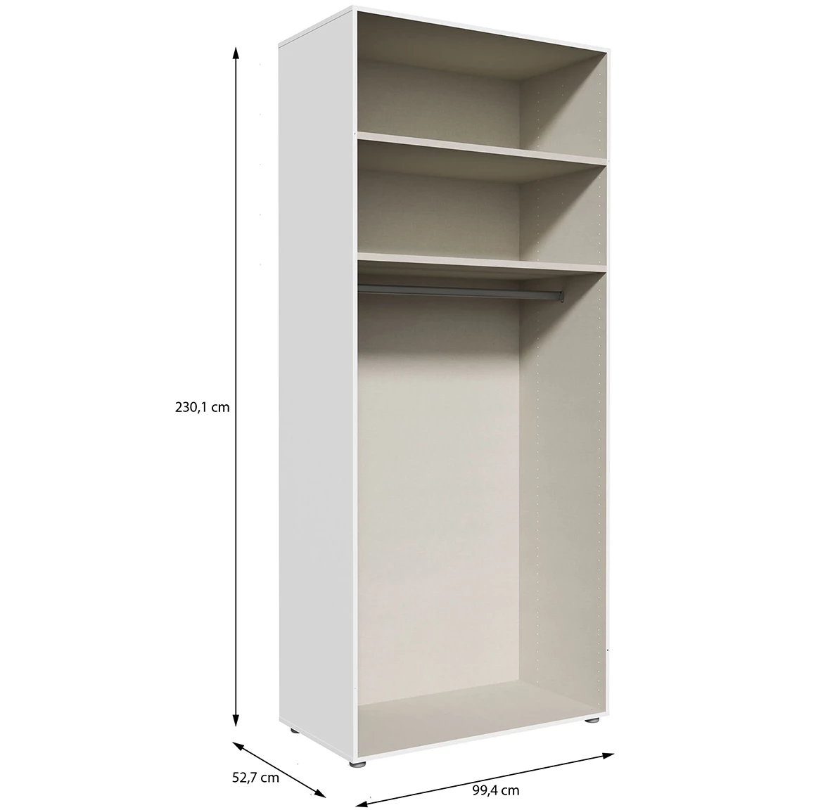 Moduklix korpus garderobera 99.4x230.1 cm beli