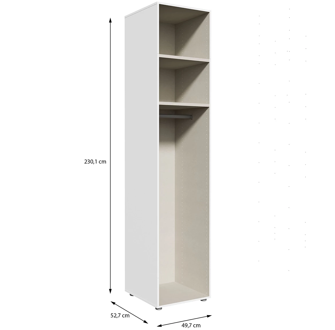Moduklix korpus garderobera 49.7x230.1 cm beli