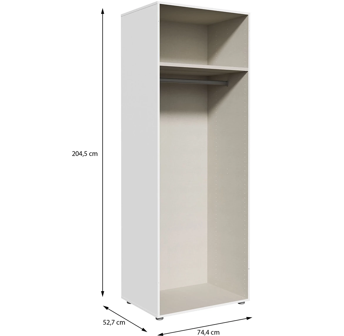 Modukliks garderober 49.7x204.5 cm beli