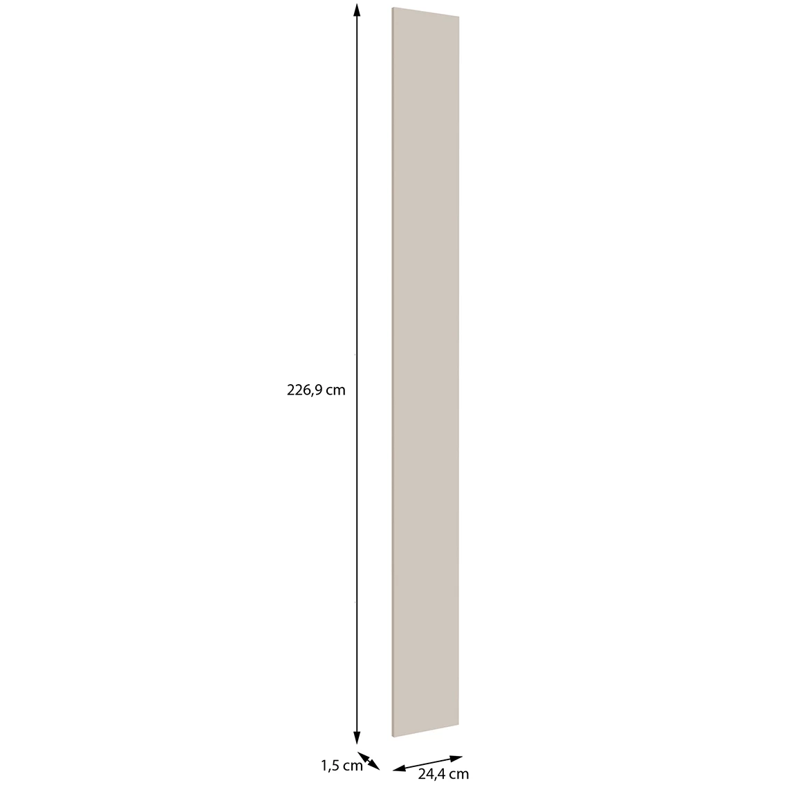 Moduklix fronta garderobera 226.9x24.4 cm pešcano bež