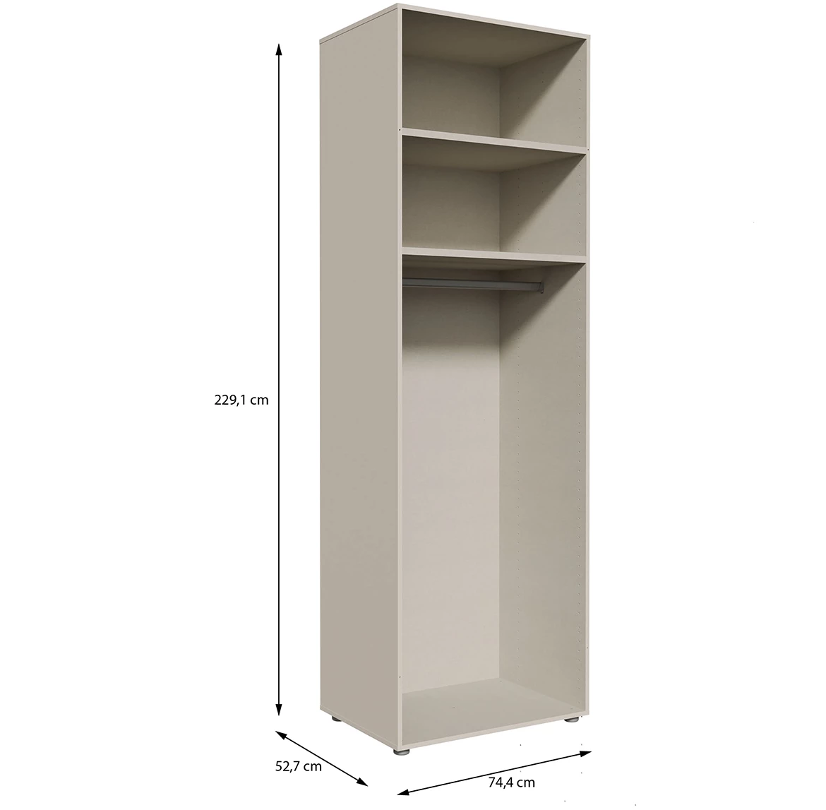 Moduklix korpus garderobera 74.4x230.1 cm pešcano bež