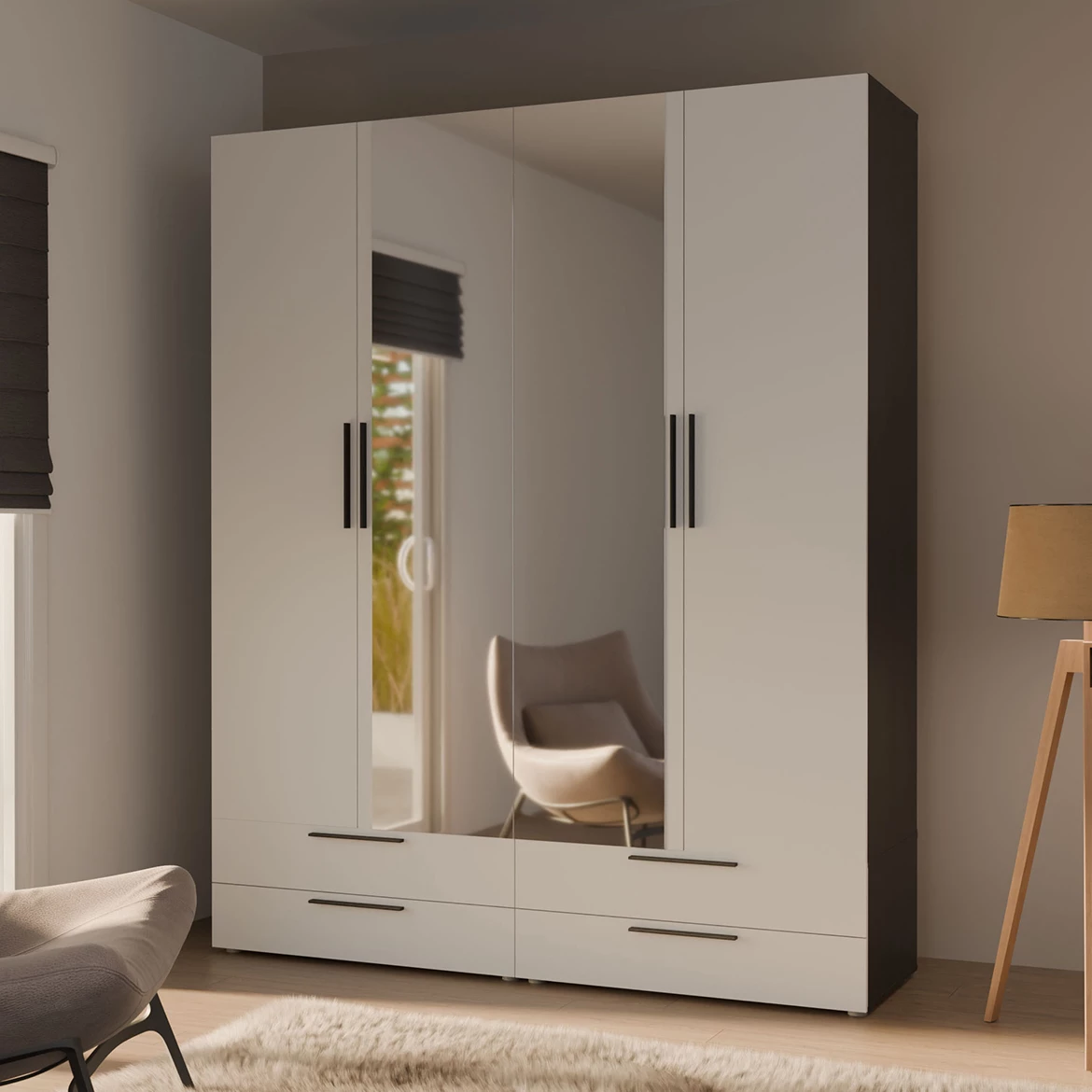 Moduklix fronta garderobera 226.9x24.4 cm bela