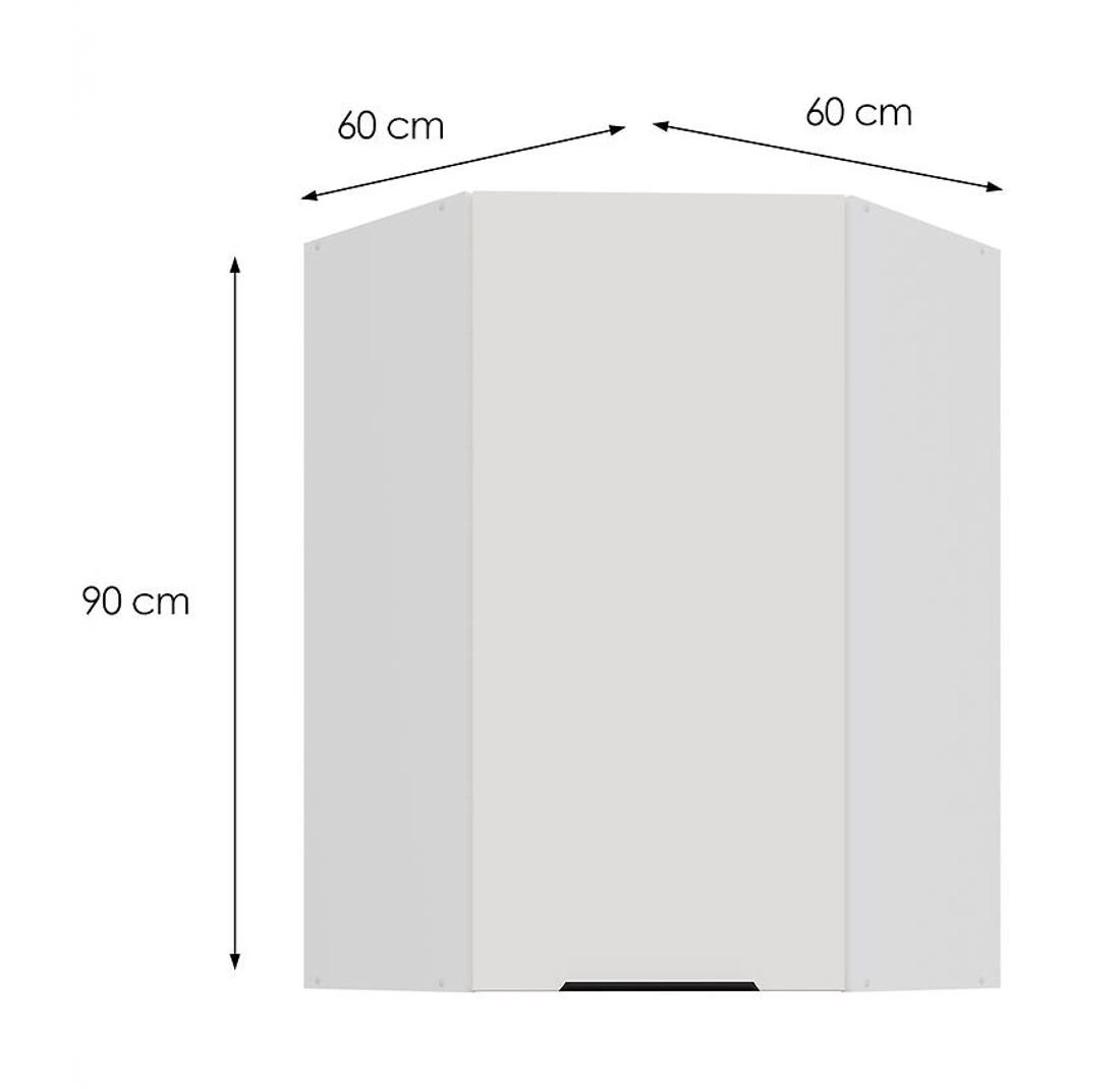 Kuhinjski ormaric Aria-WH/WH sa otpornošcu na otiske prsti?u 60X60 GN-90 1F (45°)
