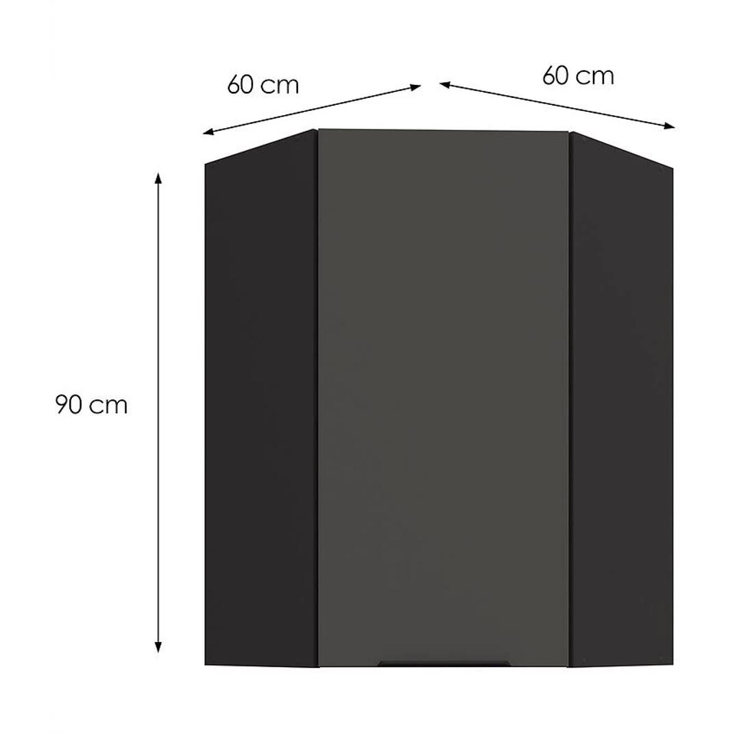 Kuhinjski ormaric Aria-GR/BL sa otpornošcu na otiske prsti?u 60X60 GN-90 1F (45°)