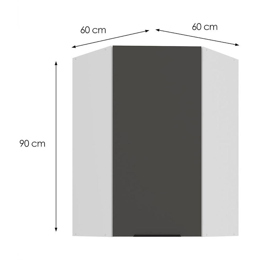 Kuhinjski ormaric Aria-GR/WH sa otpornošcu na otiske prsti?u 60X60 GN-90 1F (45°)