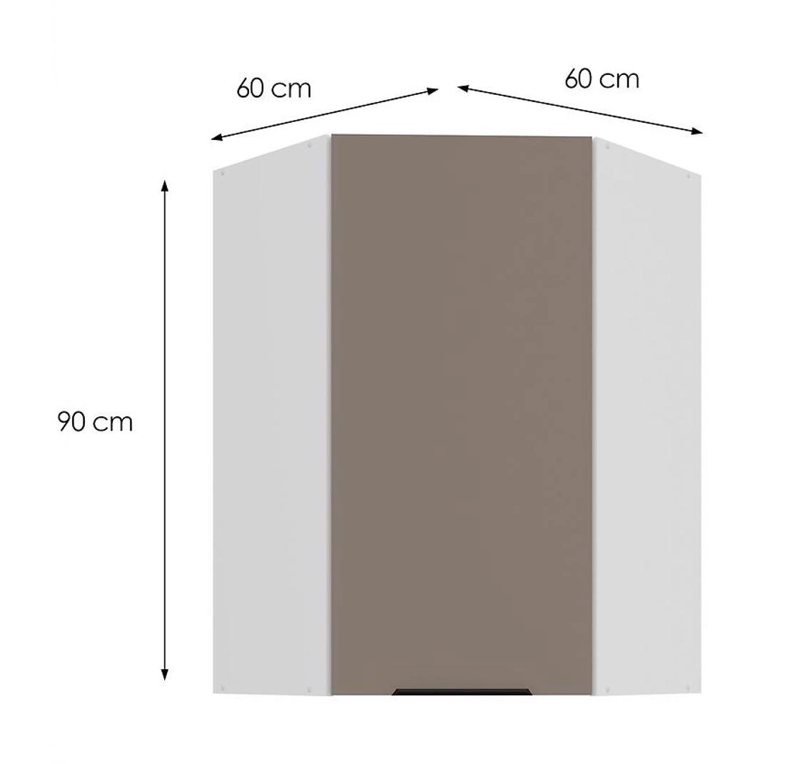 Kuhinjski ormaric Aria-TA/WH sa otpornošcu na otiske prsti?u 60X60 GN-90 1F (45°)